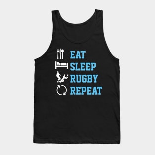 Eat sleep rugby repeat shirts from Ricaso Tank Top